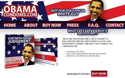 Главная страница сайта obamacondoms.com