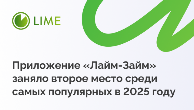 Приложение «Лайм-Займ» заняло второе место среди самых популярных в 2025 году