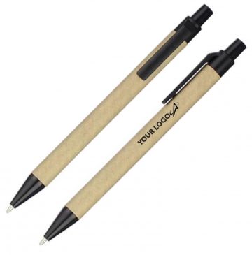 Эко-ручки бежевые с черным