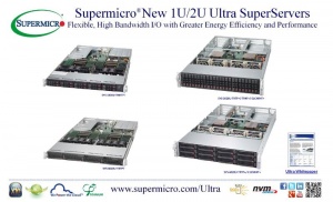 Новые 1U/2U Ultra SuperServer от Supermicro® обеспечивают гибкую широкополосную передачу сигналов ввода/вывода с повышенной энергоэффективностью и производительностью