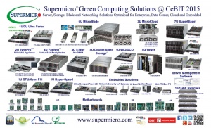 Решения Supermicro® для экологически чистых вычислений – от ультрасерверов до MicroBlade  - преобразовывают ландшафт цифрового бизнеса на ганноверской CeBIT