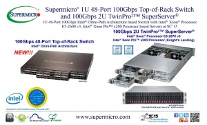 Компания Supermicro® представляет 48-портовый сетевой коммутатор 1U 100 Гб/с на базе архитектуры Intel® Omni-Path и решения 2U TwinPro SuperServer® на выставке SC'15
