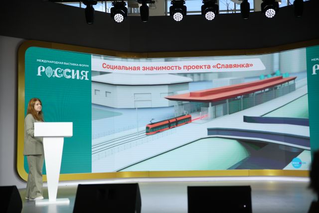 Проект трамвайной линии "Славянка" представлен на конкурсе "Пространство будущего" на ВДНХ.