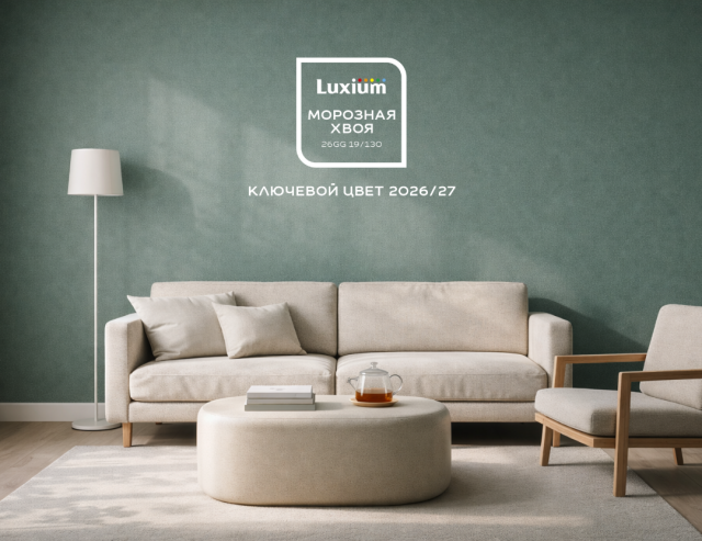 Представляем Ключевой цвет Luxium 2026/27 — «Морозная хвоя». Представляем Ключевой цвет Luxium 2026/27 — «Морозная хвоя».