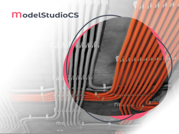 Model Studio CS Кабельное хозяйство. Методы расстановки электротехнических устройств в промышленном цехе и многоквартирном доме