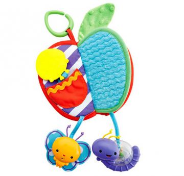 Плюшевые игрушки-погремушки «Горошек», «Слоненок» и подвеска-книжка «Яблочко» от Fisher-Price