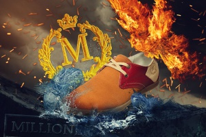 Яркая реклама обувного бренда Millioner перед Мосшуз