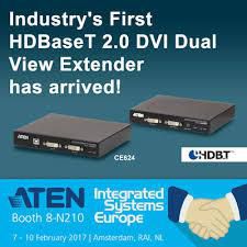 Инсотел: ATEN запускает первый в отрасли HDBaseT 2.0 DVI Dual View KVM Extender CE624