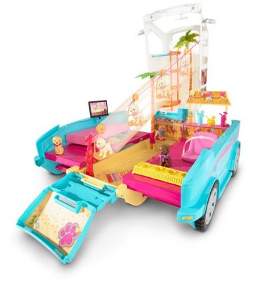 Barbie® Раскладной фургон для щенков.