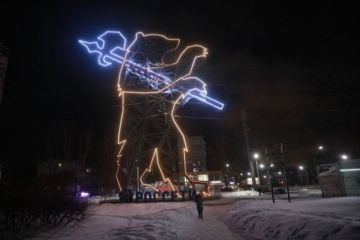 Большой светящийся медведь появился в Ярославле