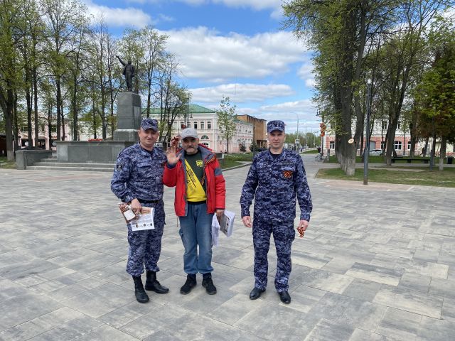 Егорьевский ОВО Росгвардии принял участие в патриотической акции «Георгиевская ленточка»