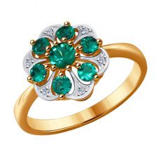 Золотые кольца с изумрудами в ювелирном интернет-магазине Diamant