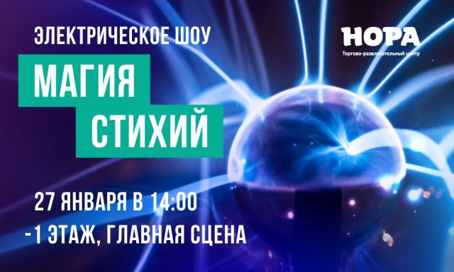 Электро-шоу для всей семьи «Магия стихий» в ТРЦ «Нора»