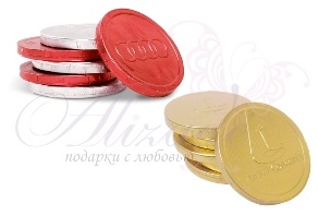 Шоколадные монеты 6гр. с логотипом