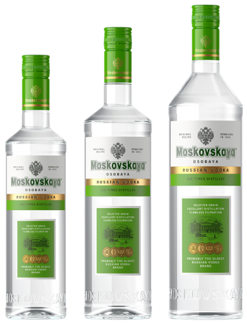Продажи водки «Московская»/«Moskovskaya» в обновленном дизайне стартуют в сети «Красное и Белое»