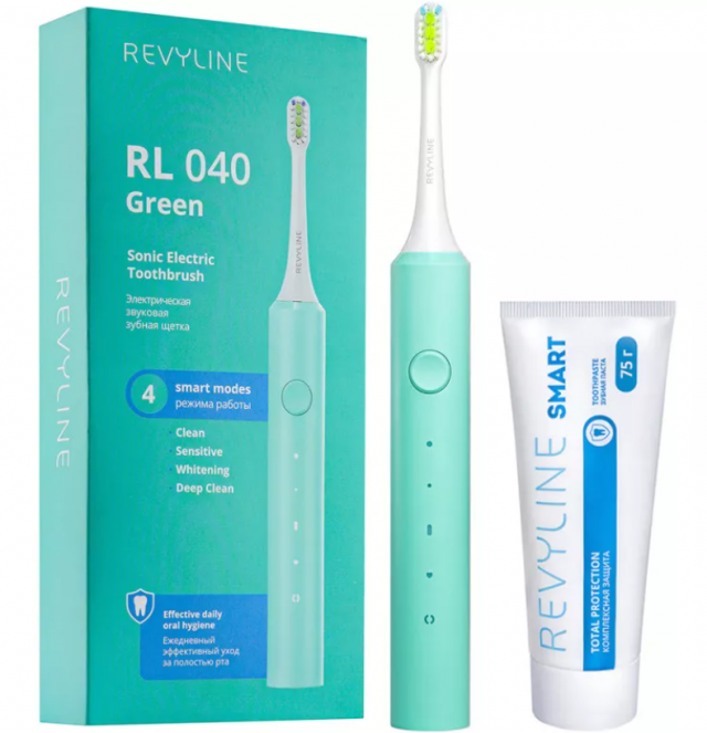 Звуковая зубная щетка Revyline RL 040 Green с зубной пастой Smart доступны в Кирове