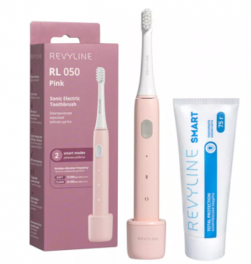 Комплект электрические зубные щетки Revyline RL050 в розовом цвете и зубную пасту Revyline Smart заказать в Махачкале