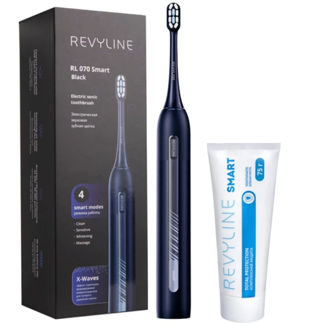 Электрическая зубная щетка Revyline RL070 Black и зубная паста Revyline Smart доступны в Махачкале