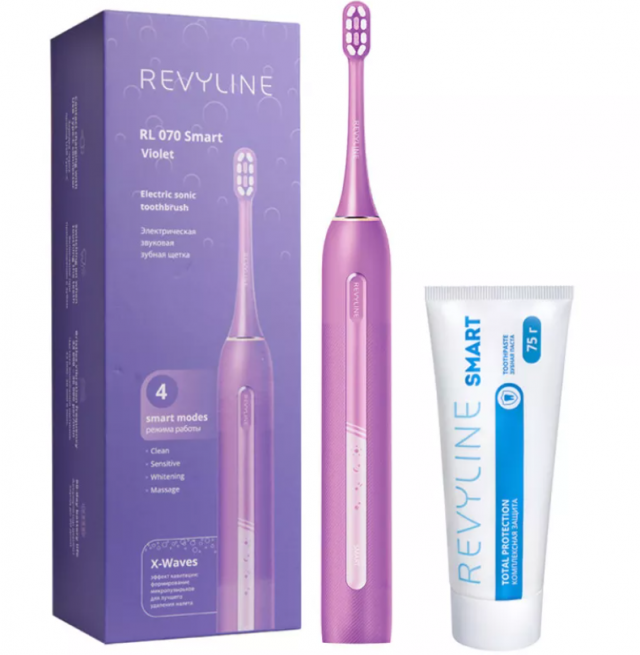 Электрическая зубная щетка Revyline RL070 Violet и зубная паста Revyline Smart доступны в Норильске
