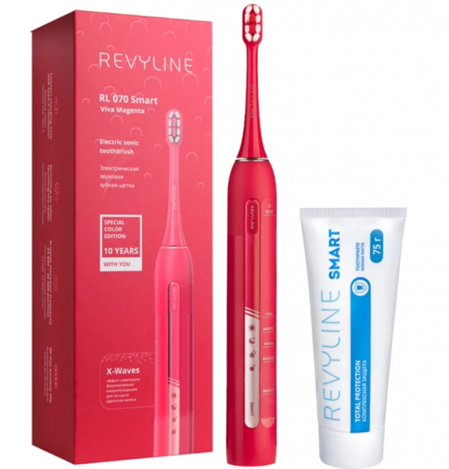 Звуковые зубные щетки Revyline RL 070 в цвете маджента и зубная паста Smart доступны в Уфе