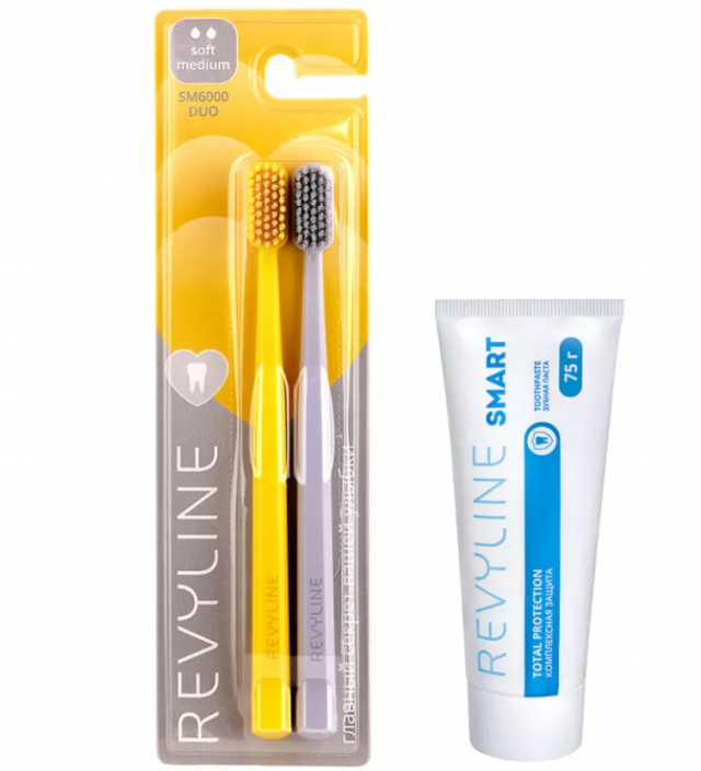 Новый набор зубных щеток Revyline SM6000 DUO Yellow и Grey и зубная паста Smart для ежедневного ухода доступен в Нижегородской области