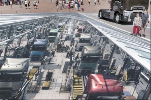 Бельгиец создал во Франции необычную уличную 3D-рекламу грузовиков Renault