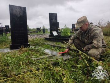 В Томской области росгвардейцы провели уборку воинских захоронений в годовщину победы в Курской битве