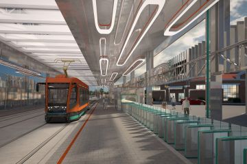 Появились фото проекта вокзала у метро Купчино для трамвайной линии «Славянка»