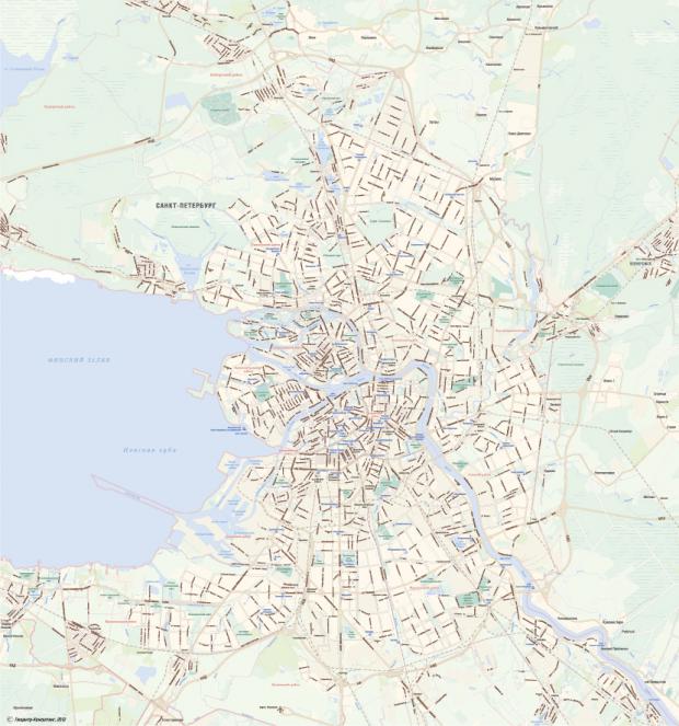 Карта петербурга и пригородов