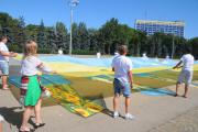 Сотрудники «Киевстар» в Одессе поздравили Украину с Днем Независимости открыткой площадью 300 кв.м.