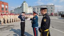 Будущие морпехи из «Каравеллы» приняли участие в военном параде в День Победы