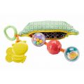 Плюшевые игрушки-погремушки «Горошек», «Слоненок» и подвеска-книжка «Яблочко» от Fisher-Price