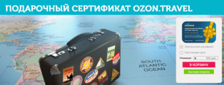 Билет в лето: подарочный сертификат OZON.travel от компании «Дарить Легко»
