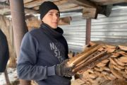 Томские росгвардейцы помогли семье погибшего сотрудника заготовить на зиму дрова