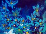 Александра Загряжская, Синие цветы, 40х40
